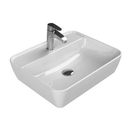 CeraStyle ONE - PULTRA ültethető - Top Counter - porcelán mosdó - - csaplyukas - 55 x 45 cm