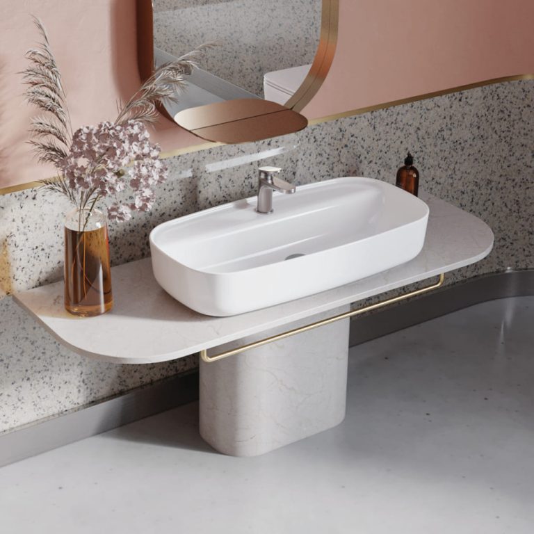 CeraStyle AQUA - PULTRA ültethető - Top Counter - porcelán mosdó - 80 x 40 cm - Image 2