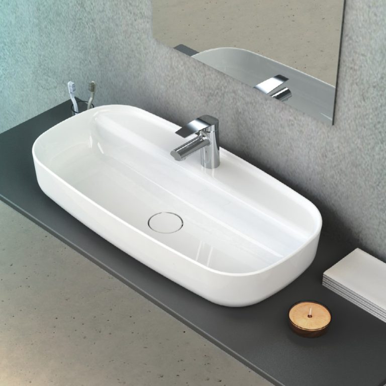 CeraStyle AQUA - PULTRA ültethető - Top Counter - porcelán mosdó - 80 x 40 cm - Image 3