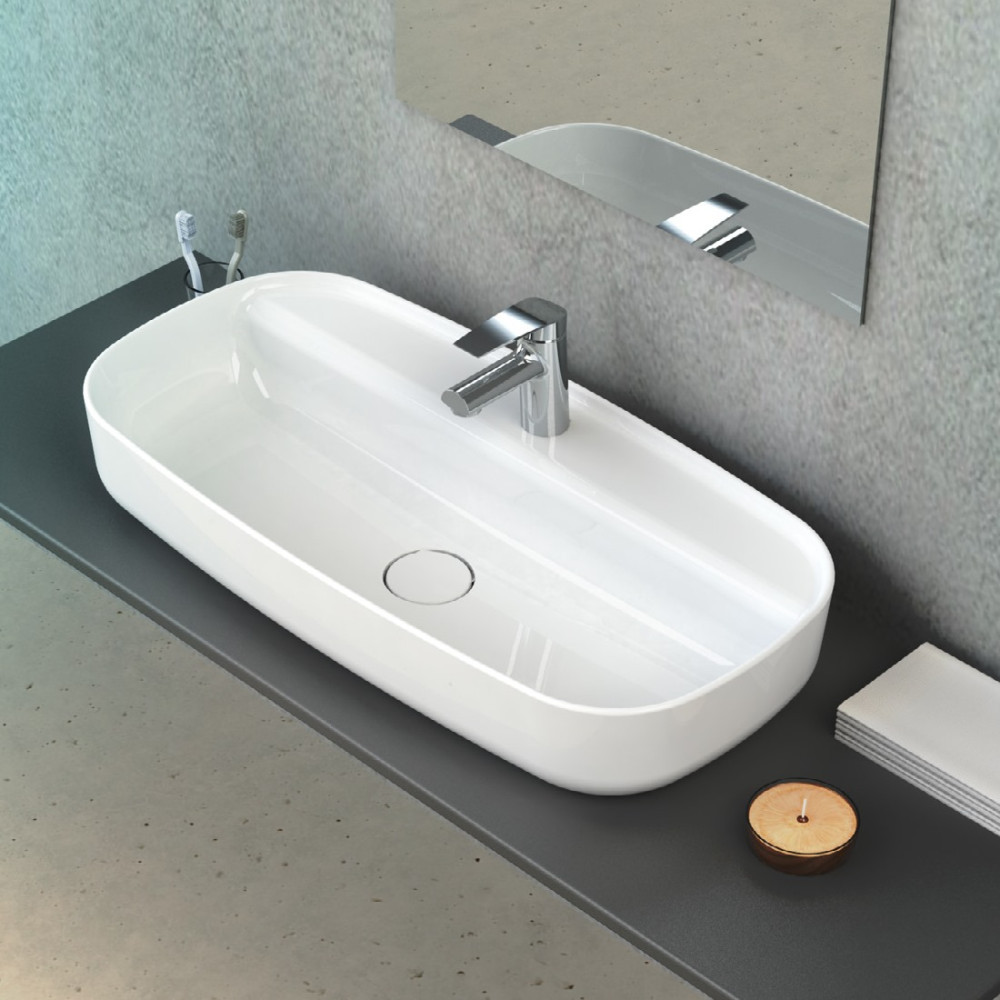 CeraStyle AQUA - PULTRA ültethető - Top Counter - porcelán mosdó - 80 x 40 cm - Image 3
