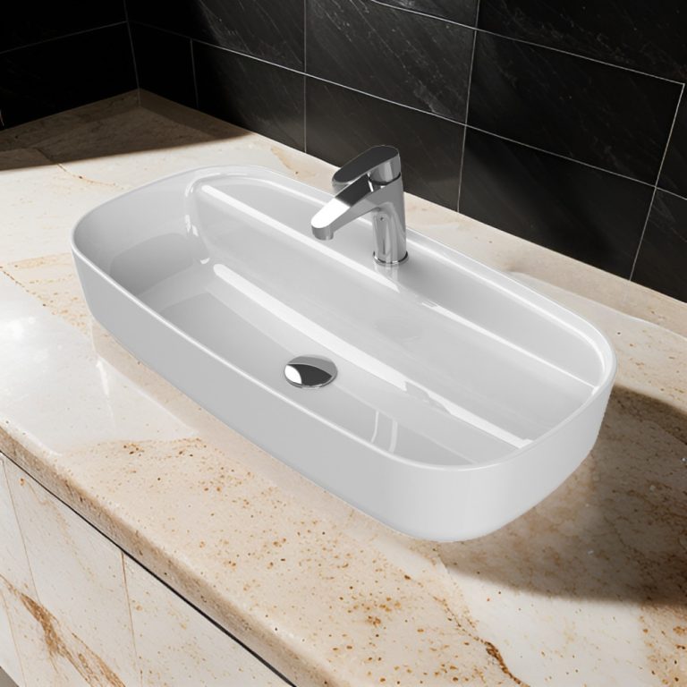 CeraStyle AQUA - PULTRA ültethető - Top Counter - porcelán mosdó - 80 x 40 cm - Image 4