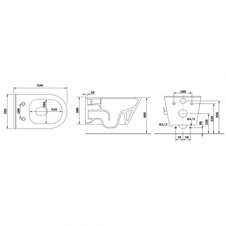 Sanovit AVVA fali WC - BEÉPÍTETT bidé funkcióval - rimless - perem nélküli - 53 cm - Image 7