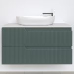 Piramida EURIDIKA fali fürdőszobabútor-mosdópult mosdó nélkül-2 fiókos -PINO ZÖLD- 100 x 48 x 53 cm