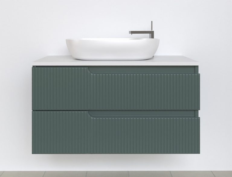 Piramida EURIDIKA fali fürdőszobabútor-mosdópult mosdó nélkül-2 fiókos -PINO ZÖLD- 100 x 48 x 53 cm