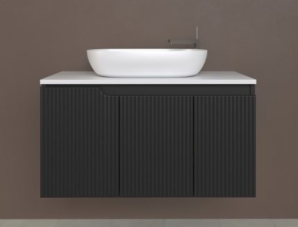 Piramida EURIDIKA fali fürdőszobabútor - mosdópult mosdó nélkül -3 ajtós - PINO FEKETE -100x48x53 cm