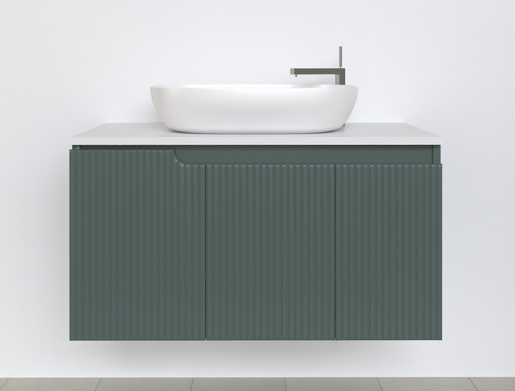 Piramida EURIDIKA fali fürdőszobabútor - mosdópult mosdó nélkül -3 ajtós - PINO ZÖLD - 100x48x53 cm