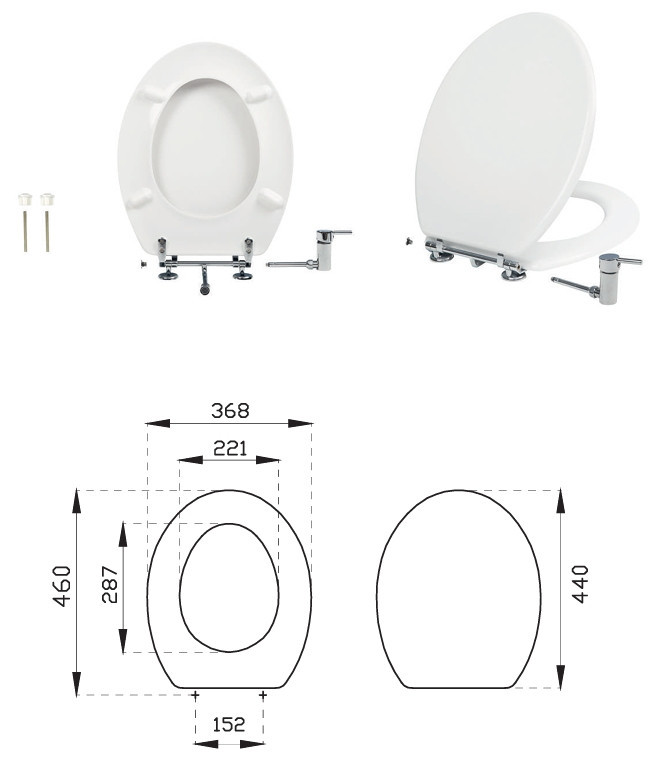 CR BIDÉS WC ülőke - hideg / melegvizes csapteleppel - Duroplast - 44 x 37 cm - Image 5
