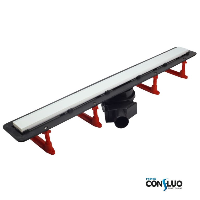 Pestan zuhanyfolyóka Confluo Frameless Line - keret nélküli - FEHÉR üveg 95 cm - Image 3