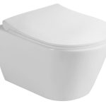 Sanovit SLIM AVVA fali WC + Brilla SLIM L ülőke - perem nélküli - rövid - 49 cm