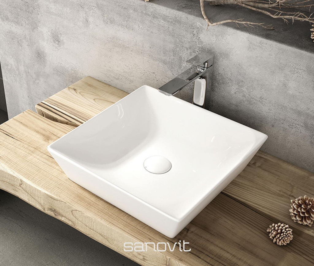 Sanovit DECENTE - PULTRA ültethető - Top Counter - porcelán mosdó - - 40 x 40 cm - Image 6