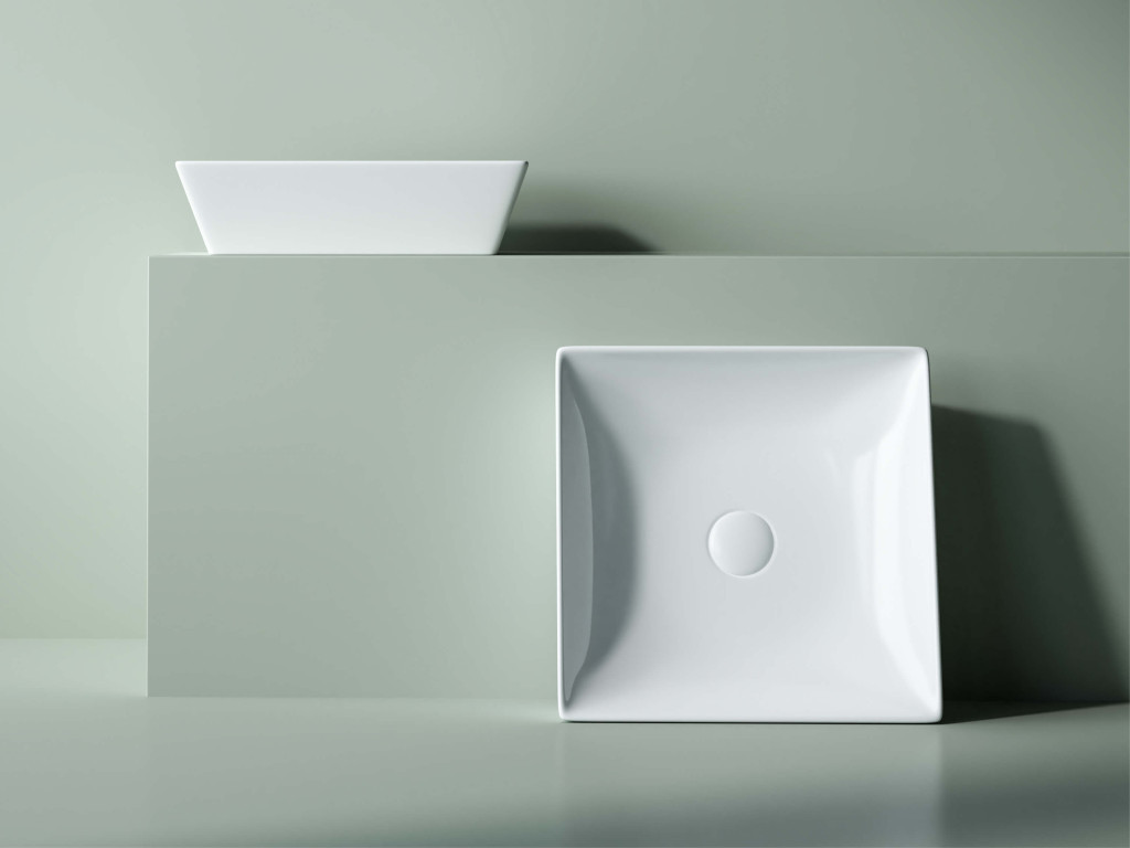 Sanovit DECENTE - PULTRA ültethető - Top Counter - porcelán mosdó - - 40 x 40 cm - Image 7