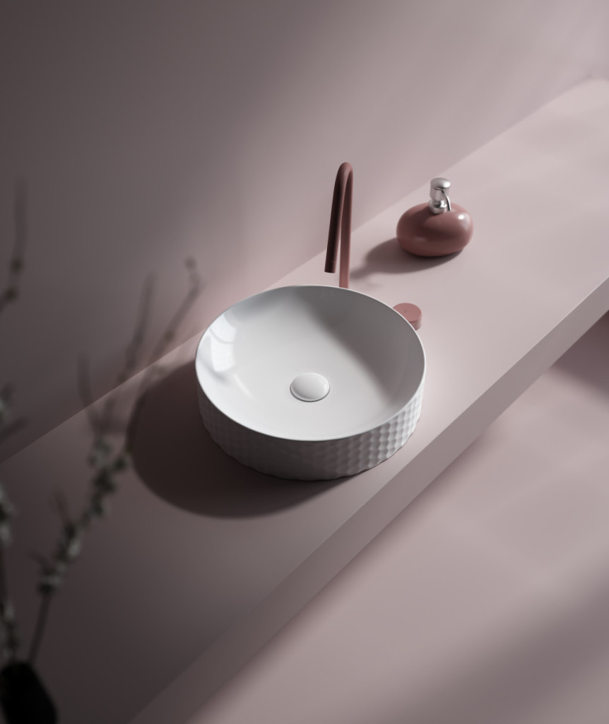 Sanovit SIENA - PULTRA ültethető - Top Counter - porcelán mosdó - O - Ø 44 cm - Image 3