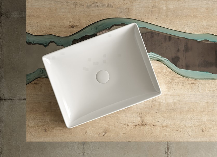 Sanovit SQUARE - PULTRA ültethető - Top Counter - porcelán mosdó - - 50 x 38 cm - Image 2