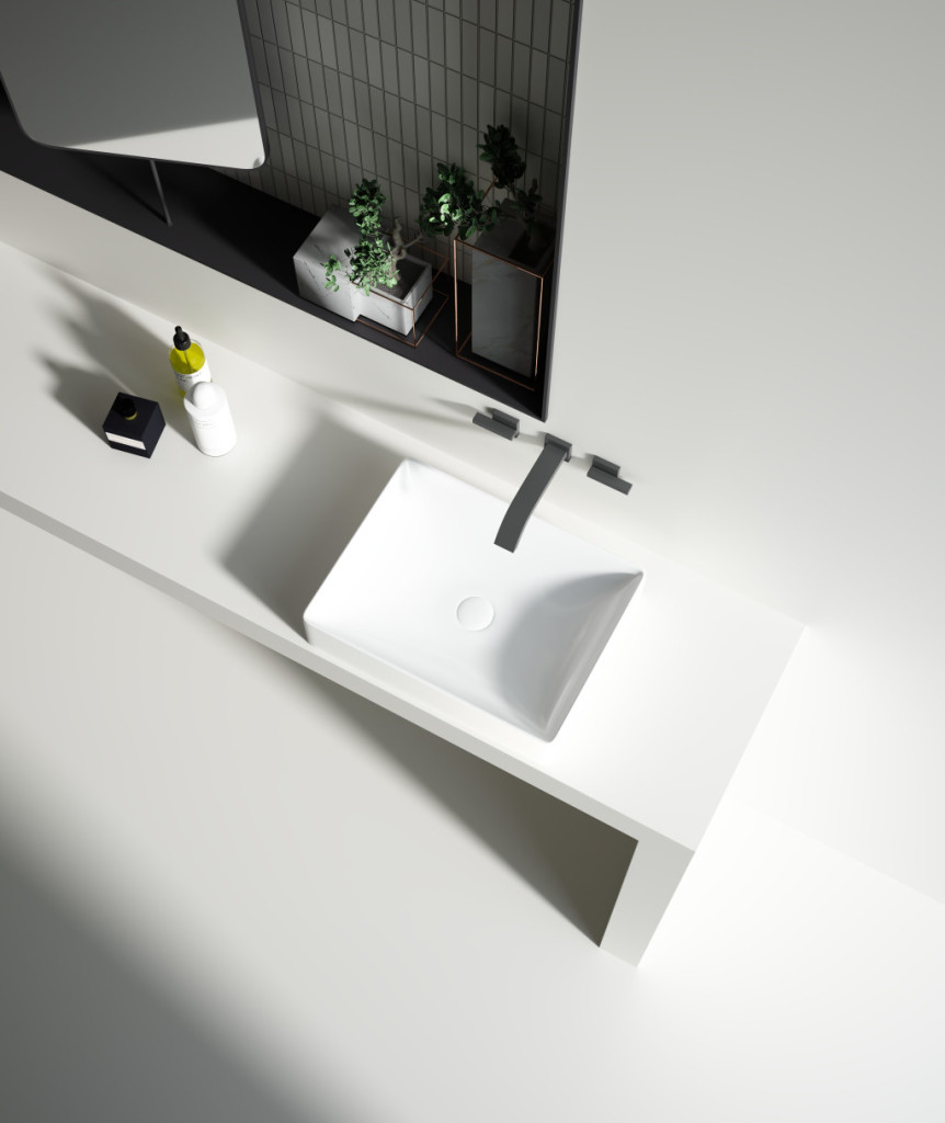 Sanovit SQUARE - PULTRA ültethető - Top Counter - porcelán mosdó - - 50 x 38 cm - Image 8