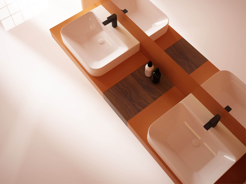 Sanovit ALLEERA - PULTRA ültethető - Top Counter - porcelán mosdó - - 55 x 48 cm - Image 5