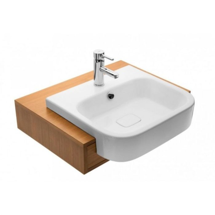Sanovit - 3057 collections - PULTRA ültethető - Top Counter - porcelán mosdó - - 55 x 50,5 cm