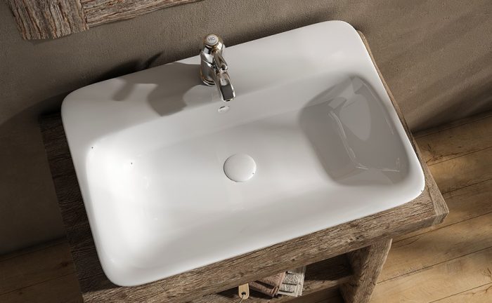 Sanovit - 3065 collections - PULTRA ültethető - Top Counter - porcelán mosdó - - 65 x 45 cm