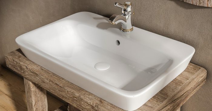 Sanovit - 3065 collections - PULTRA ültethető - Top Counter - porcelán mosdó - - 65 x 45 cm