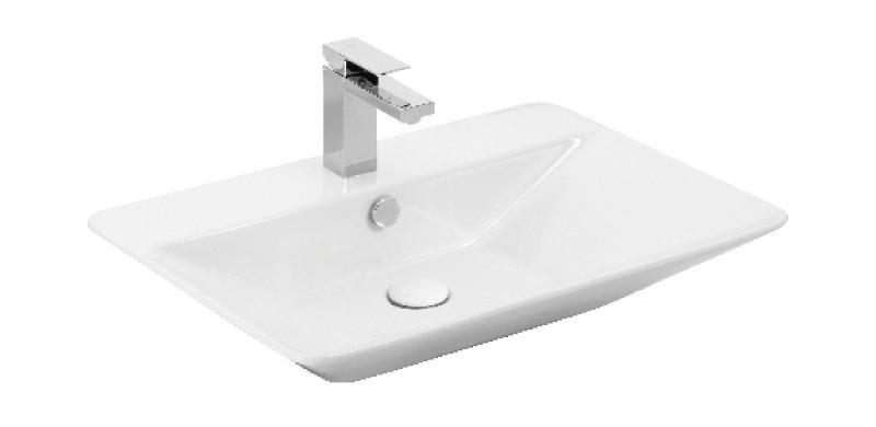 Sanovit TEODORA - PULTRA ültethető - Top Counter - porcelán mosdó - - 65 x 46 cm