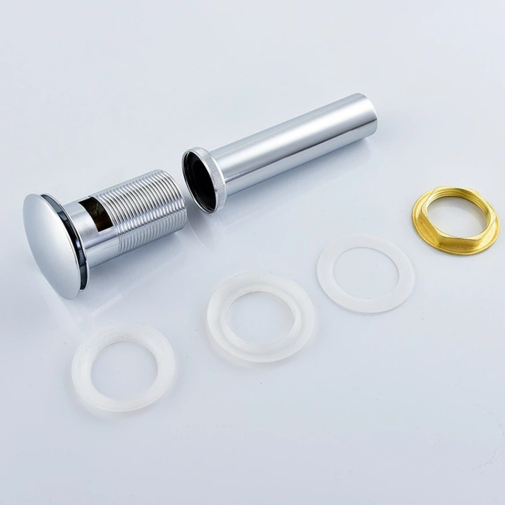 Klikk - klakk leeresztő - KEREK - KRÓM - túlfolyós modókagylóhoz - 5/4" - Ø 67 mm - Image 3