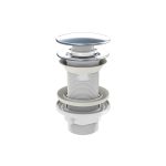 Klikk - klakk PVC leeresztő - KEREK - KRÓM -univerzális- túl/nem túlfolyós mosdóhoz - 5/4" - Ø 65 mm
