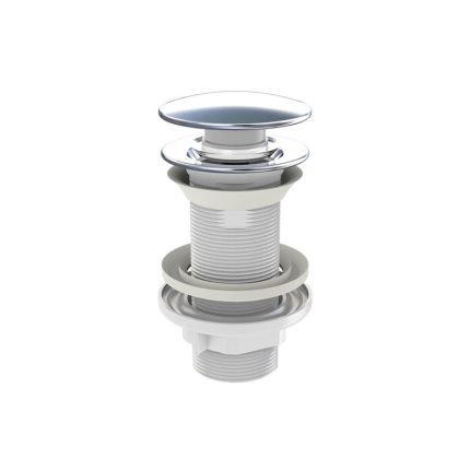 Klikk - klakk PVC leeresztő - KEREK - KRÓM -univerzális- túl/nem túlfolyós mosdóhoz - 5/4" - Ø 65 mm