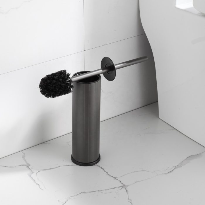 Viva NERO WC-kefe tartó - hengeres - MATT FEKETE - fürdőszobai kiegészítő