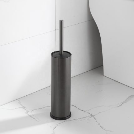 Viva NERO WC-kefe tartó - hengeres - fürdőszobai kiegészítő - GUNMETAL - szürke