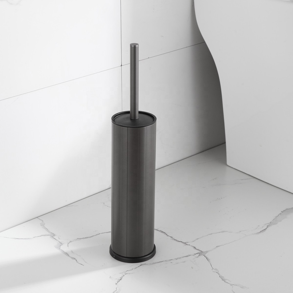 Viva NERO WC-kefe tartó - hengeres - fürdőszobai kiegészítő - GUNMETAL - szürke