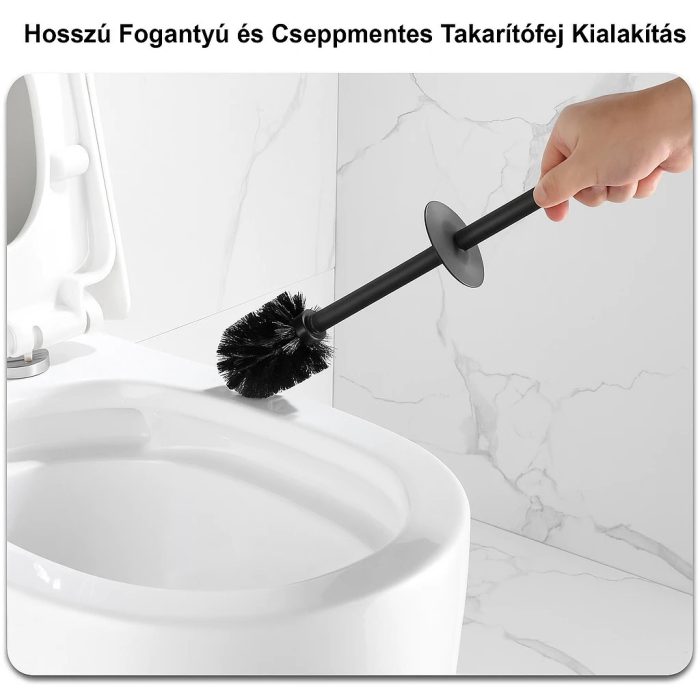 Viva NERO WC-kefe tartó - hengeres - fürdőszobai kiegészítő - GUNMETAL - szürke