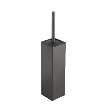 Viva NERO WC-kefe tartó - szögletes - fürdőszobai kiegészítő - GUNMETAL - szürke