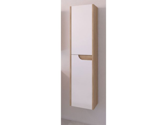 Piramida BETA fali fürdőszoba - állószekrény - FEHÉR-TÖLGY - 35 x 150 x 30 cm