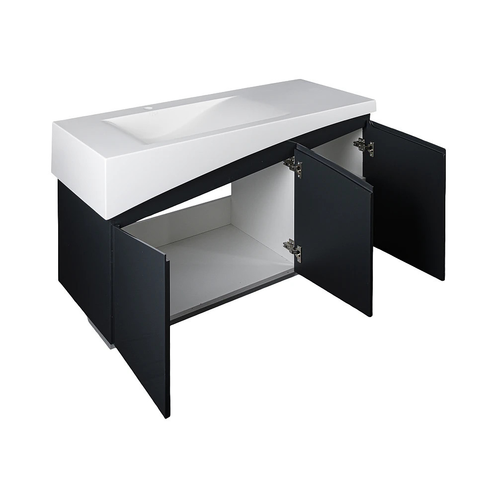 TMP SMYRNA 120 - FEKETE - fali fürdőszobabútor - Akrivit öntött műmárvány mosdóval - 120 x 48,5 cm - Image 3