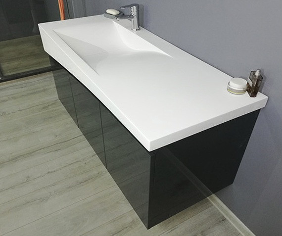 TMP SMYRNA 120 - FEKETE - fali fürdőszobabútor - Akrivit öntött műmárvány mosdóval - 120 x 48,5 cm - Image 6