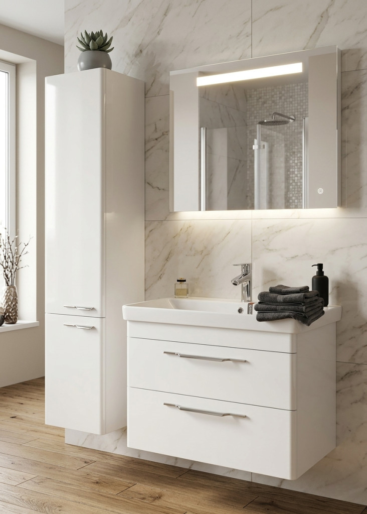 TMP LUX 80 fali fürdőszobabútor - Sanovit LUXURY - 11080 mosdóval - 80,5 x 46 cm - Image 4