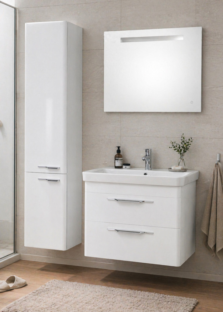 TMP LUX 80 fali fürdőszobabútor - Sanovit LUXURY - 11080 mosdóval - 80,5 x 46 cm - Image 5