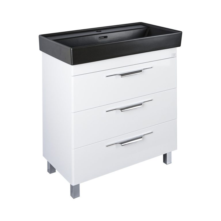 TMP TRIO 100 álló fürdőszobabútor - CeraStyle SHARP FEKETE mosdóval - 100 x 48 cm - Image 2