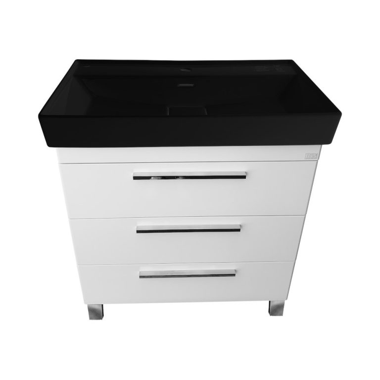 TMP TRIO 100 álló fürdőszobabútor - CeraStyle SHARP FEKETE mosdóval - 100 x 48 cm - Image 3