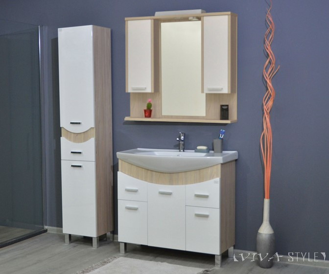 TMP ZX - SONOMA - Tükrös fürdőszobai szekrény LED világítással - 95 x 80 cm - Image 4