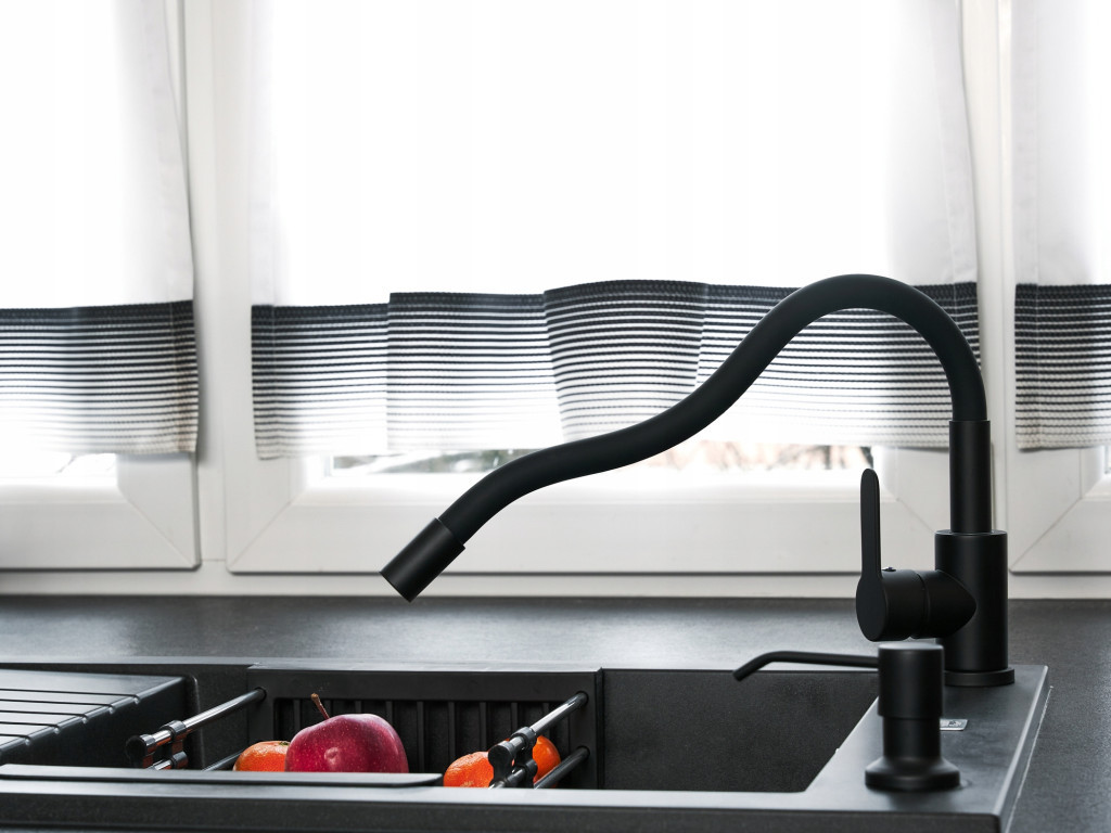 Caldo Freddo álló mosogató csaptelep FEKETE - FEKETE flexibilis kifolyócsővel - Image 4
