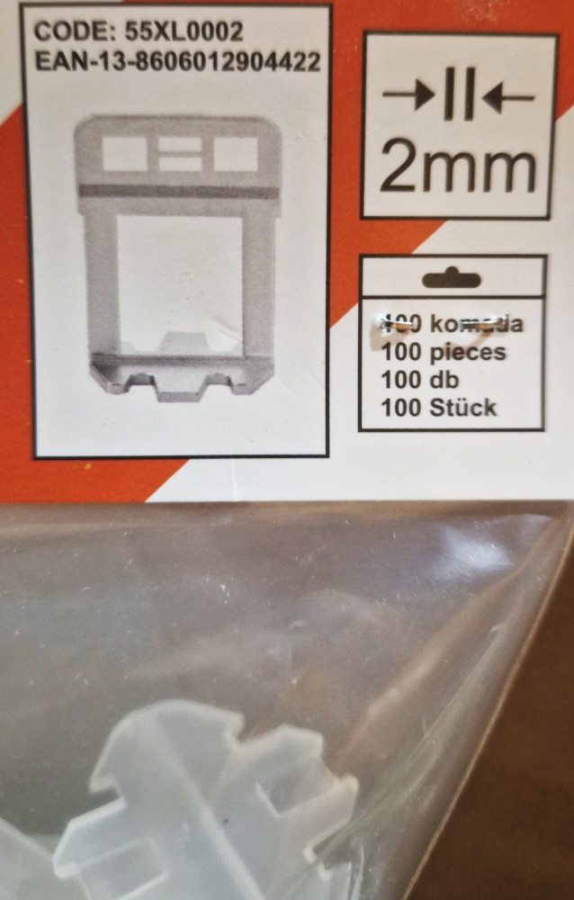 Viva TOOL XL 12-22 mm lapvastagsághoz burkolatszintező klipsz 1 mm 100 db/ csomag - Image 3