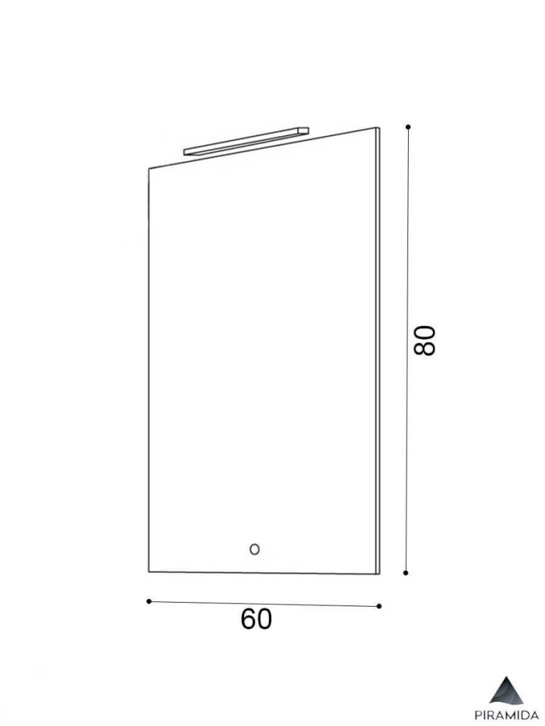 Piramida PERLA 60 G fürdőszobai tükör LED világítással - érintőkapcsolóval - 60 x 80 x 4 cm - Image 10