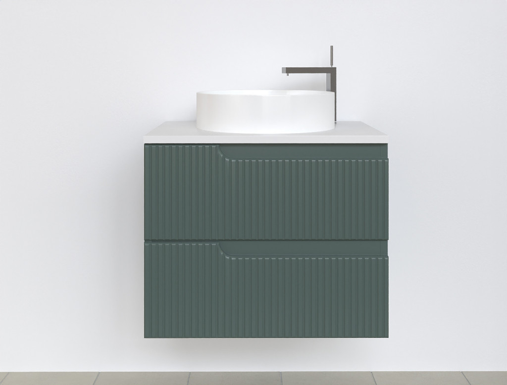 Piramida EURIDIKA fali fürdőszobabútor - mosdópult mosdó nélkül -2 fiókos - PINO ZÖLD - 65 x 48 x 53 cm - Image 2