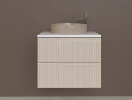 Piramida EURIDIKA fali fürdőszobabútor - mosdópult mosdó nélkül -2 fiókos -PINO BÉZS-65 x 48 x 53 cm