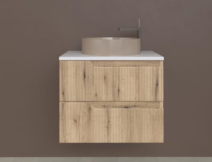 Piramida EURIDIKA fali fürdőszobabútor - mosdópult mosdó nélkül -2 fiókos - PINO TÖLGY -65x48x53 cm