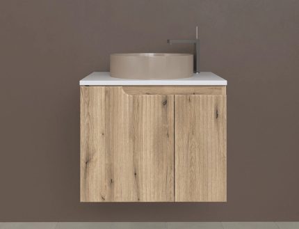 Piramida EURIDIKA fali fürdőszobabútor - mosdópult mosdó nélkül -2 ajtós -PINO TÖLGY-65 x 48 x 53 cm