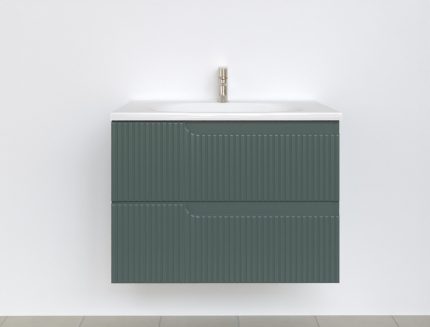 Piramida EURIDIKA fali fürdőszobabútor - műmárvány mosdóval -2 fiókos - PINO ZÖLD - 75 x 48 x 53 cm