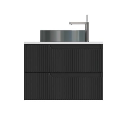 Piramida EURIDIKA fali fürdőszobabútor - mosdópult mosdó nélkül-2 fiókos-PINO FEKETE-75 x 48 x 53 cm