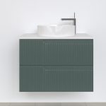 Piramida EURIDIKA fali fürdőszobabútor - mosdópult mosdó nélkül -2 fiókos - PINO ZÖLD - 75x48 x53 cm
