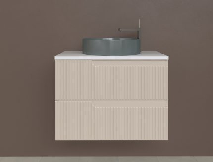 Piramida EURIDIKA fali fürdőszobabútor - mosdópult mosdó nélkül -2 fiókos -PINO BÉZS-75 x 48 x 53 cm
